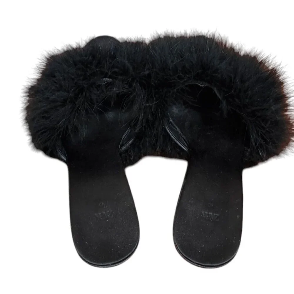 ZARA Feather Sandals Size EU 40/US 9.5 - Picture 5 of 13